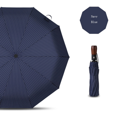 3 배 자동 나무 손잡이는 방풍 우산 업무 스타일을 압축합니다