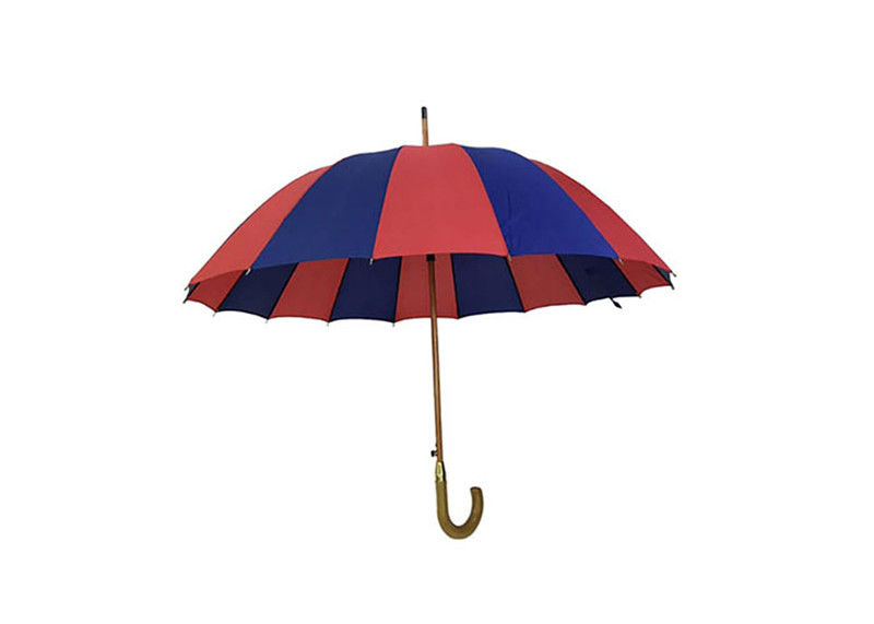경량 빨간 파란 나무로 되는 손잡이 우산 바람 저항하는 강한 건장한