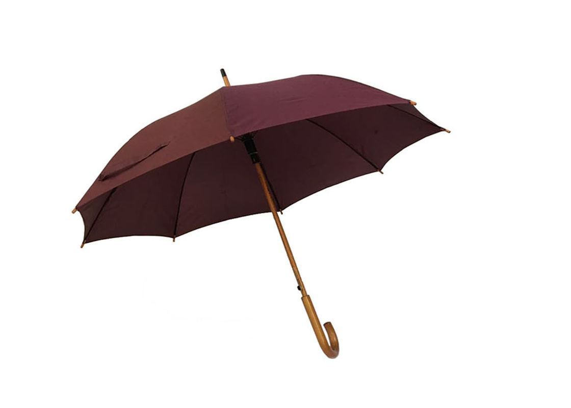 무거운 바람을 위해 휴대용 브라운 나무로 되는 손잡이 우산 특별히 튼튼한 강한